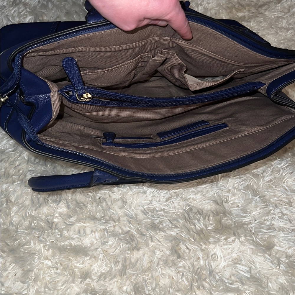 London Fog Deep Navy Structured Tote - Picture 8 of 9